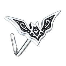 Gothic Filigree Bat L Bend Nose Ring 20G 316L Surgical Steel picture