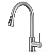 Kitchen Faucet Pull-Down, 3-Mode Sprayer, Brushed Nickel, High Arc picture