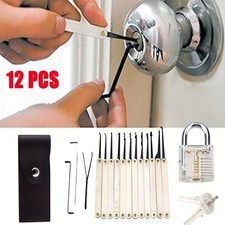 14PCS Lock Picking Starter Kit Hooks Rakes Tension Wrenches Training Lock Case picture