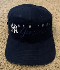 Vintage 1990s New York Yankees Strap Back Blue Hat Twins Enterprise MLB Baseball picture