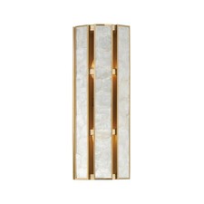 Maxim 12805CZNAB Miramar 3 Light Wall Light Sconce-Capiz Natural Aged Brass picture
