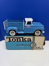Vtg Tonka Step Side Pick Up Truck No. 308 ~Livestock Blue White w/ Original Box picture