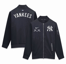 New York Yankees Nike x KAWS Dugout Bomber Full-Zip Jacket - Navy Size Large picture