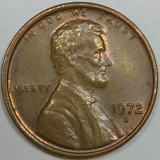 1972-S Minor Offset Strike Error Lincoln Memorial Cent (Lot#1) picture