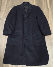 Vtg Maurice Rothchil1ds 100% Cashmere Overcoat Mens Black Large 3 Button Shahdar picture