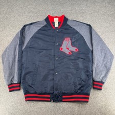 VTG Boston Red Sox Jacket Mens Large Navy Blue MLB Baseball Majestic EUC picture