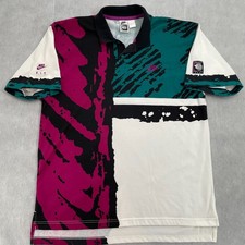 VINTAGE Nike Challenge Court Shirt Adult Large Andre Agassi Tennis Abstract 90s picture