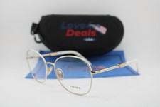 NEW PRADA VPR 64Y 09U-1O1 GOLD WHITE GUNMETAL AUTHENTIC EYEGLASSES 54-18 picture