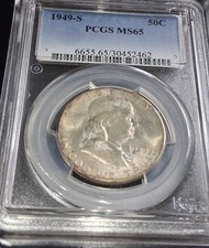 1949-S PCGS MS65 FRANKLIN HALF-Low Mintage, UNCIRCULATED COIN picture