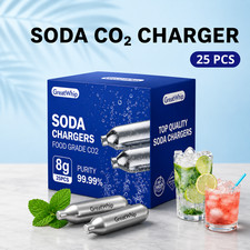 GreatWhip Soda Chargers Seltzer Chargers 8g CO2 Cartridge 25 / Pack Fizzy Water picture