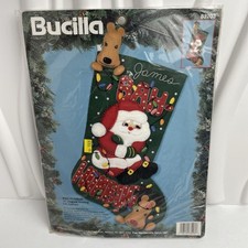 Bucilla Felt Stocking Kit 83203 Bah Humbug Christmas Santa Reindeer 18” picture