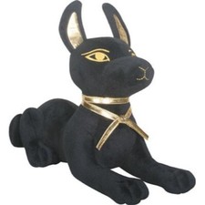 PT Egyptian Collectibles Black and Gold Laying Anubis Plush picture