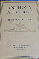 ANTHONY ADVERSE by Hervey Allen 1933 Dust Jacket Blue Hardcover 1st Edition NICE picture