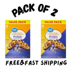(2 PK) Great Value Peanut Butter and Dark Chocolate Protein Bars, 15 Count picture