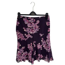 Worthington women's Sheer Skirt A-line lilac Brocade Floral print size 8 picture