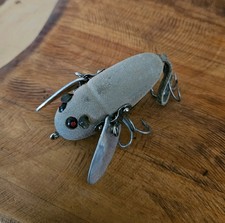 Heddon Genuine Crazy Crawler Gray Mouse Fur Flocked Coating Steel Wing Hardware  picture