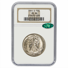 1944D Walking Liberty Half Dollar 50C NGC MS 66 CAC picture