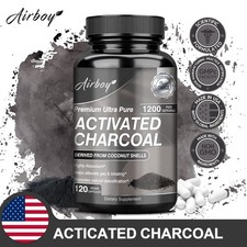 Organic Activated Charcoal Capsules 1200mg - Highly Absorbent, Detox Cleanse picture