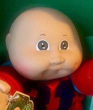 Coleco Bald Cabbage Patch Kid Doll in Box Factory Fluke Error BROWN eyes #3 HTF picture