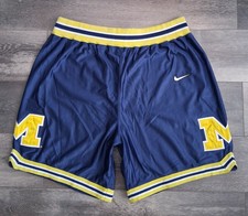 VTG 90's Nike Michigan Wolverines Fab Five Basketball Shorts Navy Size Large 36 picture