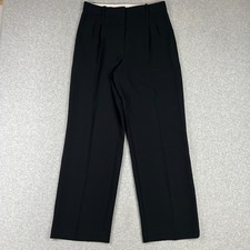 Aritzia Wilfred Pants Effortless Pleated Wide Leg Stretch Womens 10 Black picture