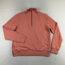 Carhartt TENCEL Fiber Sweatshirt Womens M Pink 1/4 Zip Mock Neck Relaxed Fit picture