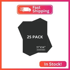 Somime 25 Pack Backing Boards, Acid-Free 11x14 Uncut Black Matboards picture
