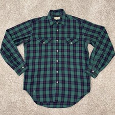 Vintage LL Bean Flannel Button Up Shirt Mens M Plaid L/S Made in USA READ picture