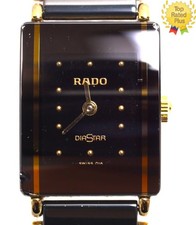 Vintage *EXC+5* RADO Diastar 153.0383.3 Black Gold Ceramic Quartz Women's Watch picture