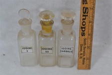 antique bottles 10x7x w/stoppers 10x7x5 doctors 3 pcs 4.5 in original picture
