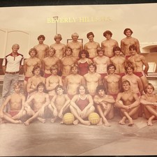 Large 1980’s Beverly Hills HS Water Polo Team Vintage Original Photo 16x20” picture