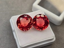 Certified Fantastic Padparadscha Sapphire Round Cut 20-21 Ct Loose Gemstone picture