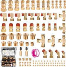 109Pcs Brass DOT Air Brake Line Fittings, 1/4