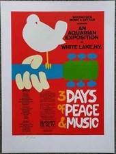 Woodstock Concert Poster 1969 Authorized 25th Anniversary Printing picture
