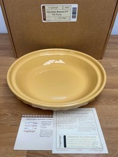 Longaberger Grandma Bonnie's Pie Plate Butternut Pottery USA Box Papers picture