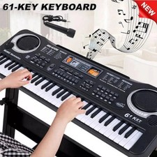 Black 61 Key Kids Music Electronic Keyboard Electric Digital Piano Organ w/Mic picture
