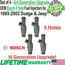 OEM Bosch III Gen 4-Hole Upgrade x4 Fuel Injectors for 1997-2002 Jeep TJ 2.5L I4 picture