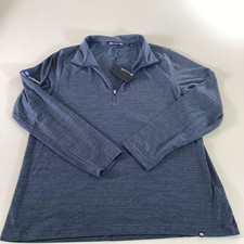 TravisMathew Pullover Mens XL Blue Heather Quarter Zip Long Sleeve Golf Shirt picture