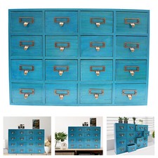 16 Drawers Apothecary Cabinet Library Card Catalog Cabinet Tabletop Vintage Apot picture