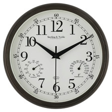 Mainstays 8.75 inch Indoor/Outdoor Antique Bronze Round Arabic Analog Wall Clock picture