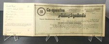 1890 Unissued Co Operative Mining Syndicate Stock Certificate Seattle picture