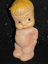 Vintage 1956 Dreamland Creations Rubber Girl in Pajamas Bare Bottom Squeak Toy picture