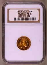 1872A Prussia Gold 10 Mark NGC MS67 ***RARE ORIGINAL COIN*** picture