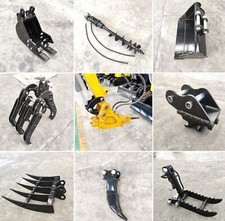 Mini Excavator Attachments - Grabber Hammer Ripper Rake Auger Bucket Thumb picture