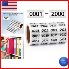 0001-2000 Inventory Number Stickers Labels Self Adhesive Waterproof Vinyl picture