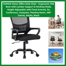 Elegant Mid Back Chair with Lumbar Support & Quick Assembly – Perfect for Study picture
