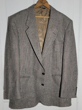 EUC Sexy 90s VTG Micro Houndstooth Tweed Sport Coat Blazer jacket Two Button 42R picture