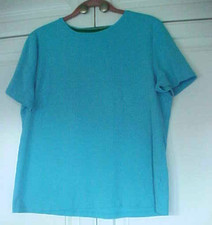 The Talbots Tee ~  Size XL ~ Top ~Short Sleeve~ Turquoise Blue ~100% Pima Cotton picture