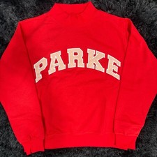 Parke Women’s Varsity Mockneck Sweatshirt Crimson + Peony in S/M picture