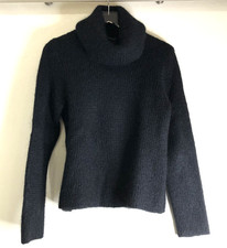 VTG Lauren Ralph Lauren Sweater Sz Petite Large PL Black Mohair Blend Cowl Neck picture